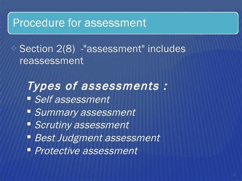 assessment procedures