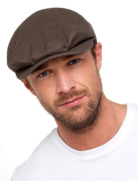 Men’s Khaki Linen Flat Caps Hats by Tom Franks - Simply Barnet Marketplace