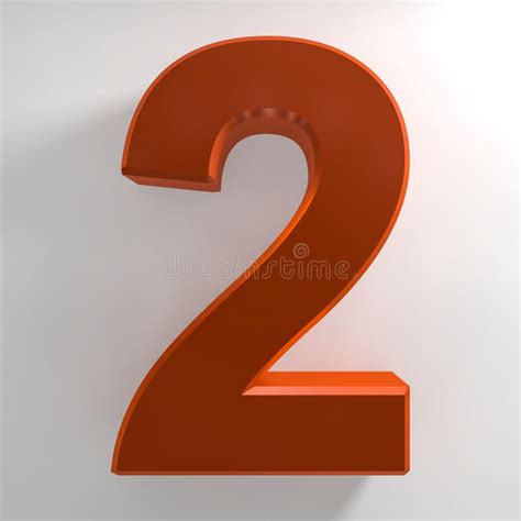 Number 2 Orange Color Collection on White Background Illustration 3D ...