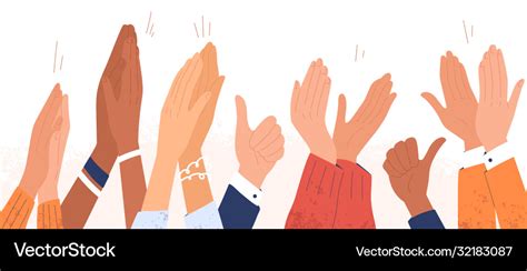 Arms diverse people applauding Royalty Free Vector Image