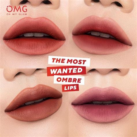 jual paket ombre omg lip cream matte   glam matte lips kiss