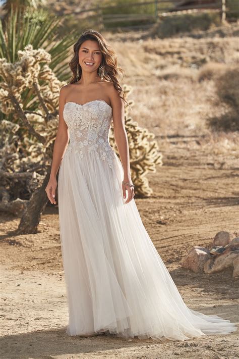 66266: Dropped Waist Tulle A-Line Gown with Modified Sweetheart