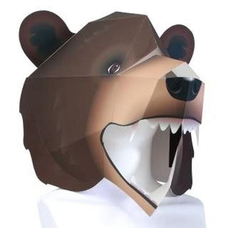 jual diy papercraft kostum topeng beruang full face shopee indonesia