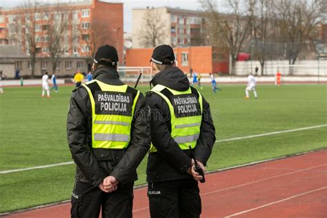 municipal police  daugavpils  order editorial photography image