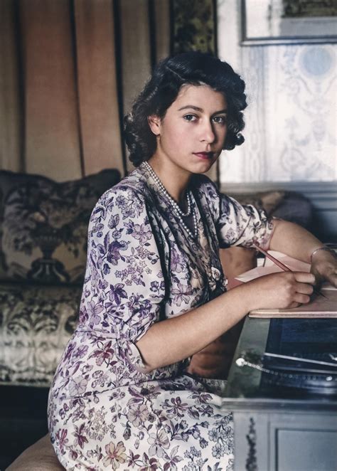 A colorized photo of Queen Elizabeth II, 18 years old, 1944. : r