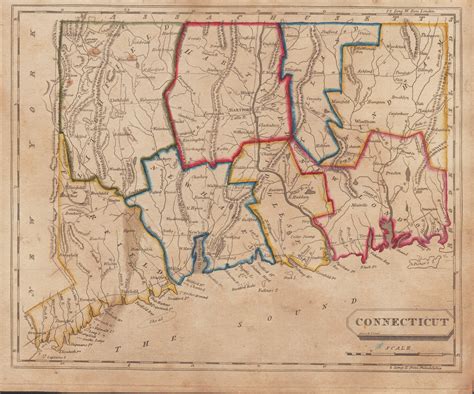 [Map of] Connecticut by Aaron Arrowsmith; Samuel Lewis: Very Good Map