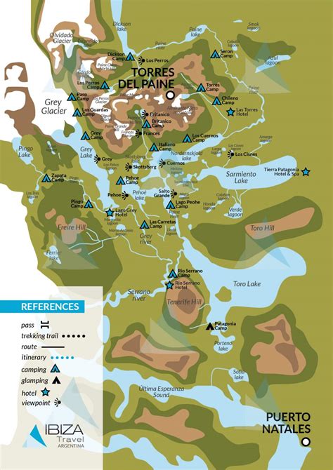 Torres del Paine Map | Travel Guide | I Travel Argentina