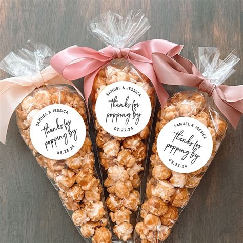 Popcorn Favor Labels Bags Wedding Favours Thanks for Popping by Favour ...