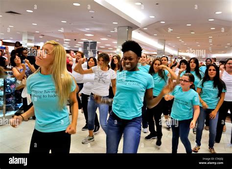 Flash Mob dancing, Macy's for Estée Lauder, Roosevelt Field shopping mall at Garden City, New ...