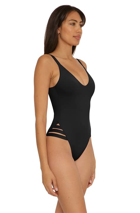 Mua Women's Standard Color Prism High Leg One Piece Swimsuit-Scoop Neck