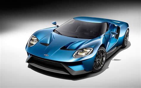 Фото обои Передок, фары, Ford GT, 2016, Форд ГТ, карбон, обвесы, бампер ...