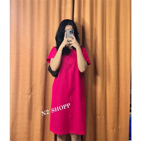 jual dres wanita terbarubasic dress kaos cotton combed sdres wanita