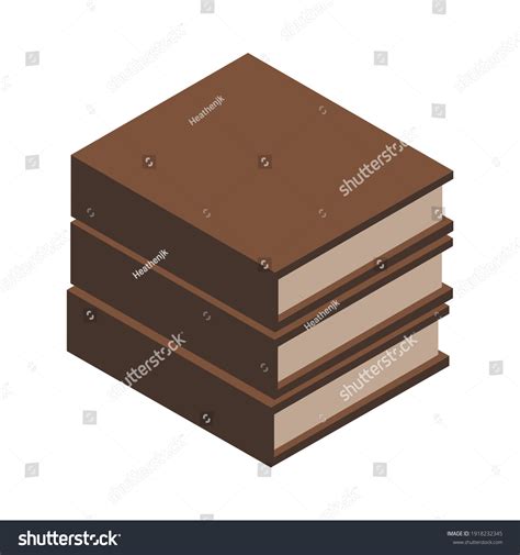 vector set horizontal stack books isometriceducation stock vector