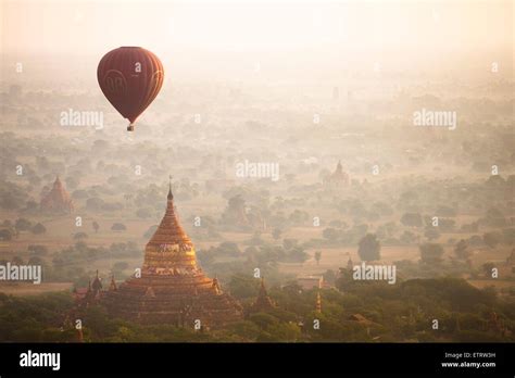 Aerial view of Balloon over ancient temples (more than 2200 temples) of ...