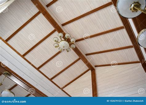 ceiling  rafters   house   glued timber stock image