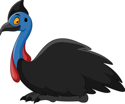 A Cute cartoon cassowary sitting 12805581 Vector Art at Vecteezy