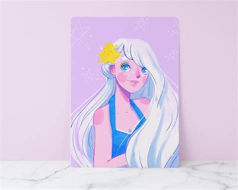 Cute Pastel Galaxy Girl Illustration Art Print Kawaii | Etsy