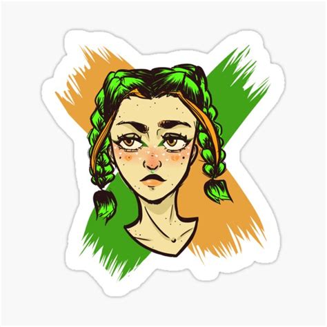 green  orange peachy aesthetic  girl badass babe sticker  sale
