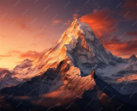 premium photo annapurna himalayas mountain peak wallpaper  sunrise