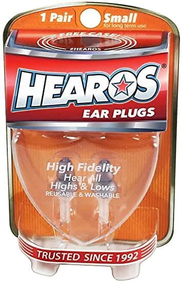 Hearos High Fidelity Ear Plug (small) 2 Pack w/ FREE Case | Reverb