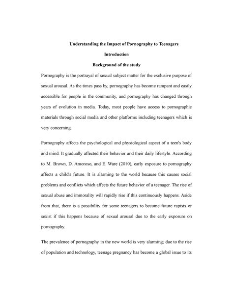 Group 4 research in school - Understanding the Impact of Pornography to