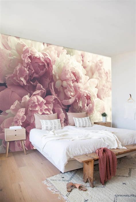 Peony Floral Wall Mural in Pale Pink and Off-white Peony - Etsy