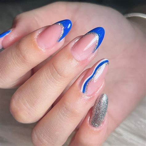 Unha Em Gel Francesinha Azul - Unhas em gel azul: 55 inspirações e tutoriais