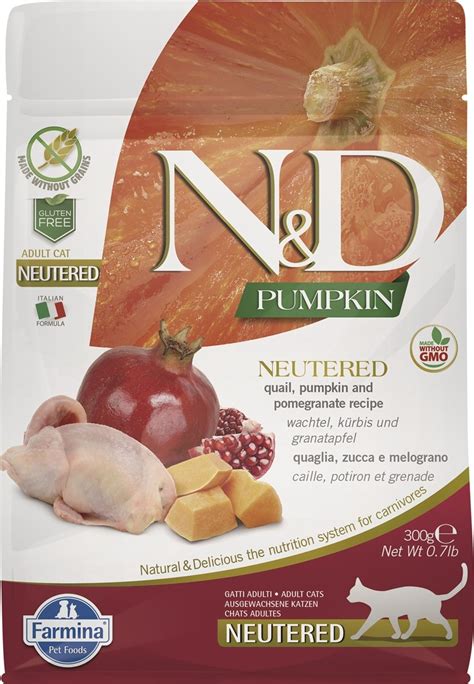 FARMINA N&D PUMPKIN Quail Pomegranate ADULT Neutered Cat - Karma dla ...