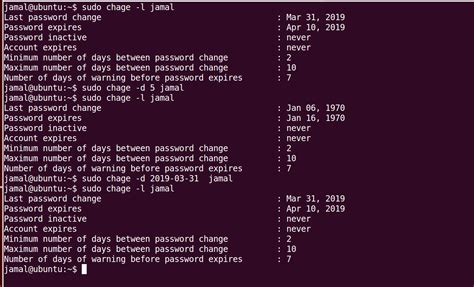 Linux chage command - Change Age
