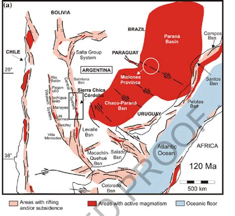 2 a Extensional tectonics during Early Cretaceous (taken from Uliana et ...