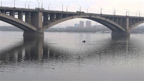 Красноярск. Коммунальный мост через Енисей. - YouTube