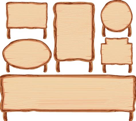 Set of wooden sign banner 6158573 Vector Art at Vecteezy