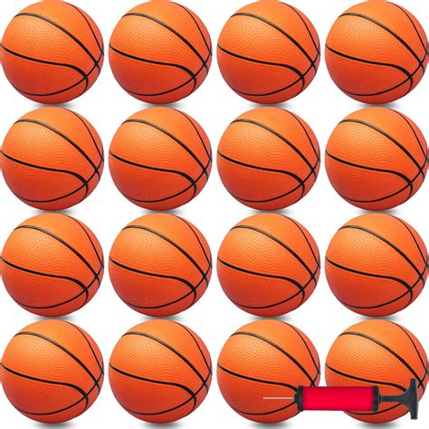 30Pcs 7" Inch Mini Basketball Balls Bulk Small Basketball Set with Pump