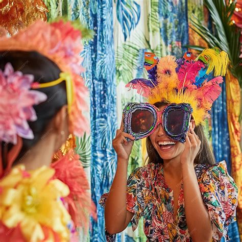 Photo Booth Setup with Props and Costumes at La Tomatina Festival Fun