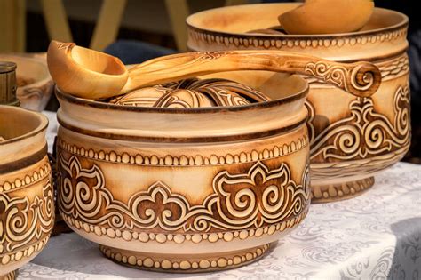 Traditional Kazakh wooden dishes Jigsaw Puzzle (Countries, Kazakhstan ...