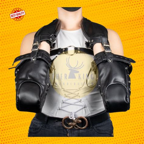 Seductive BDSM Bondage Leather Pet Crawler Arm Binder Restraint