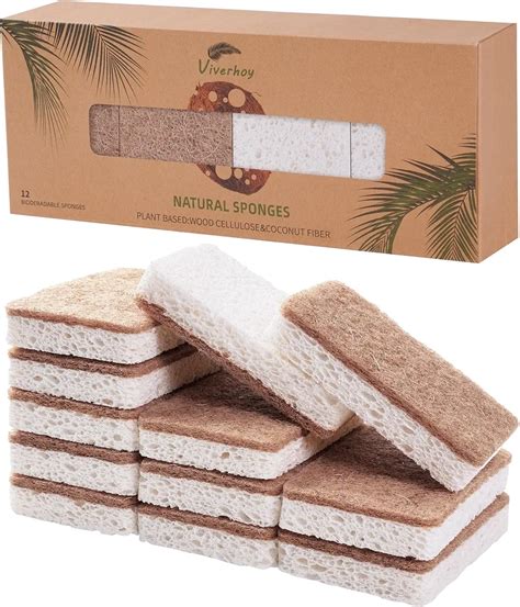 viverhoy natural kitchen sponge  packs biodegradable sponge eco