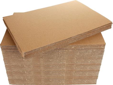 50 Pack Corrugated Cardboard Sheets 11 x 16.5 Inches Cardboard Sheets ...