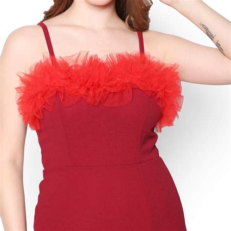 Margaret Ruffled Side Slit Dress – Elecurve