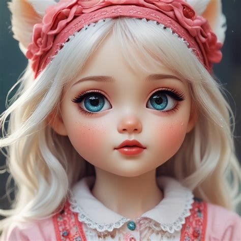 enchanting portrait   beautiful doll  captivating blue eyes