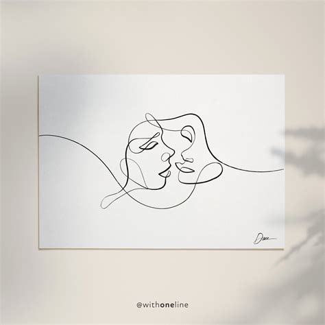 LGBTQ One Line Art by Withoneline Eros No. 1 Lesbian - Etsy