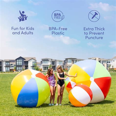 Buy Top Race Giant Beach Ball Large Beach Ball, Huge Rainbow Color for