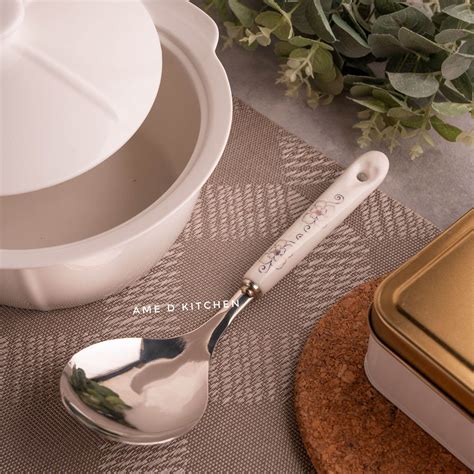 sendok lauk sayur staninless gagang keramik bunga silver lazada indonesia