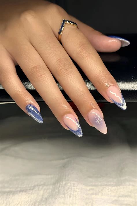 30 Blue French Tip Nails Made for Nail Queens