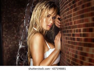 naked blonde wet   royalty  licensable stock