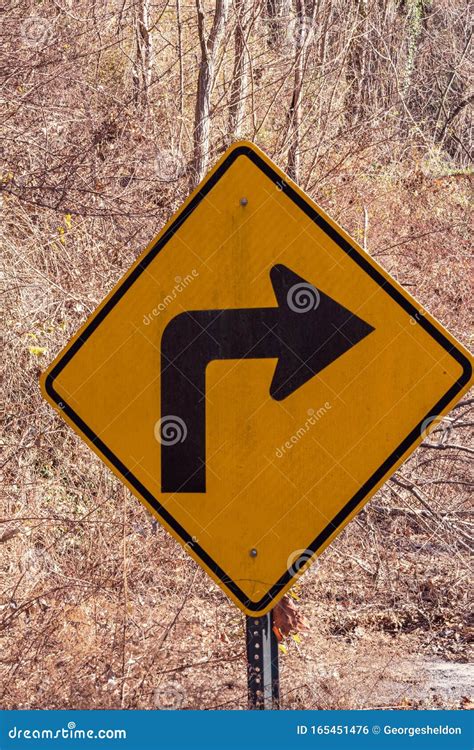 Right Turn Arrow stock photo. Image of yellow, sign - 165451476