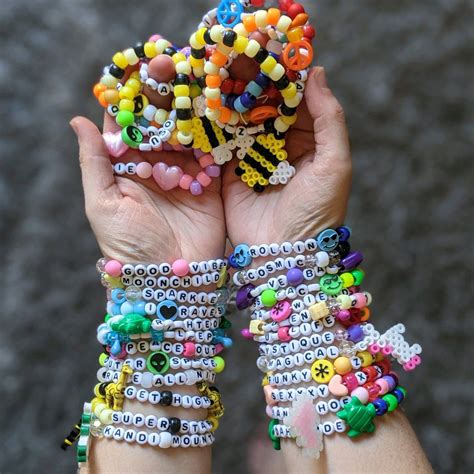 SINGLE Kandi Bracelet Colorful Beaded Rave Bracelets for - Etsy | Rave