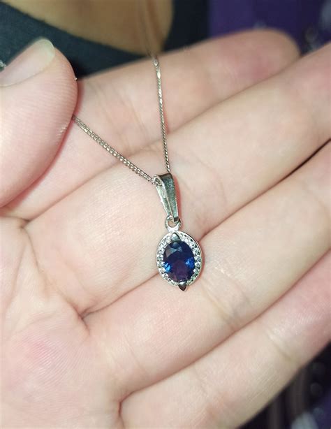 Серебряная подвеска с фианитами и сапфирами синтетическими AQUAMARINE ...