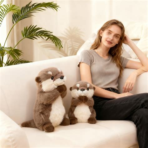 25Cm Plush Toy Wishing Figurine, Realistic Cute Otter Doll With Soft
