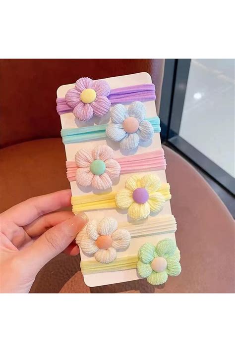 accesories cicek model yumusak lastik toka seti soft pastel